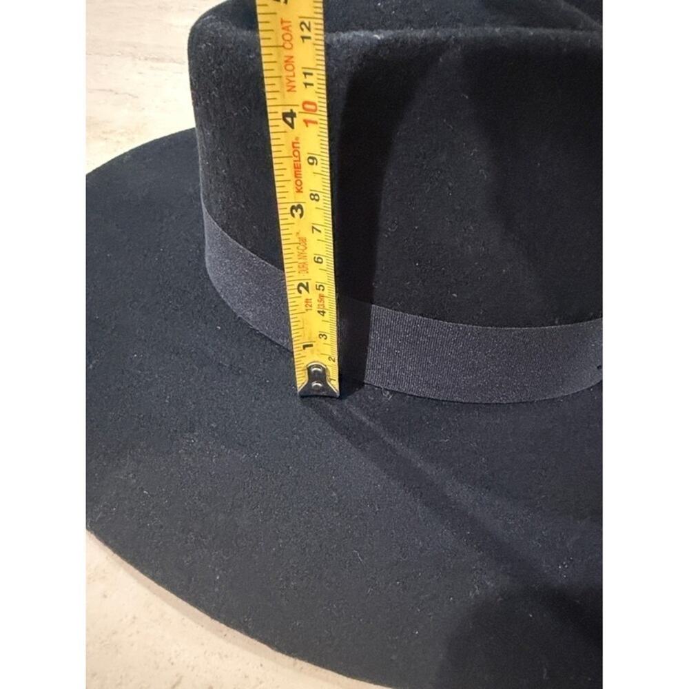 Patina The Lark Black Wool Wide Brim Fedora Hat Handcrafted in Ecuador Large - Picture 8 of 9